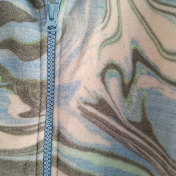 ASOS Design Oversized Zip-up Fleece Jacket with Marble Print Unisex - Picture 5 of 8